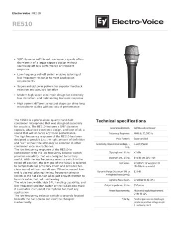 Electro-Voice RE510 Manual pdf manual